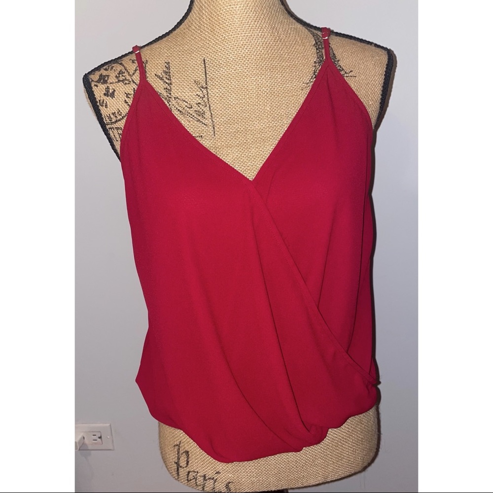 Lush burgundy polyester tank